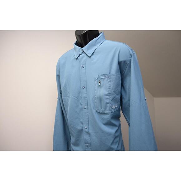 Gillz Vented Fishing Shirt Stretch Blue Long Sleeve Camping Hiking Mens Sz XL - Picture 2 of 10
